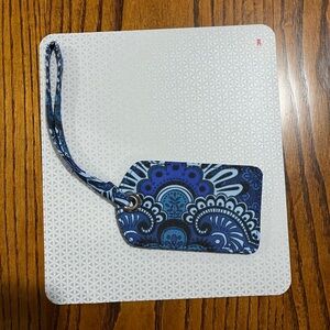 Vera Bradley Blue and Black Floral ID Case/luggage tag